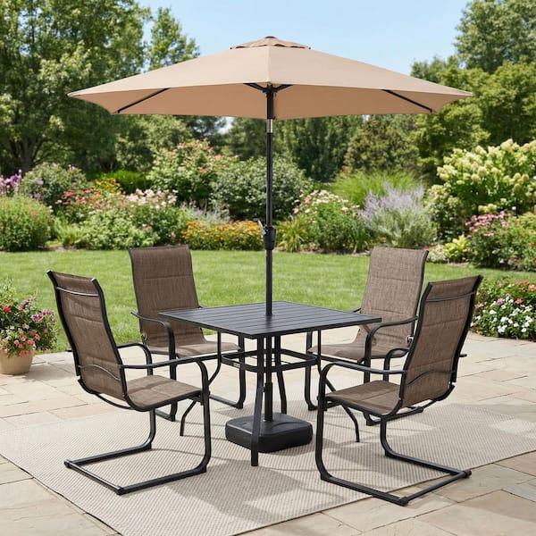 50 lbs. concrete and resin patio umbrella base in black Outsunny 21lb Concrete Half Umbrella Stand with Floral Design, for  1.3