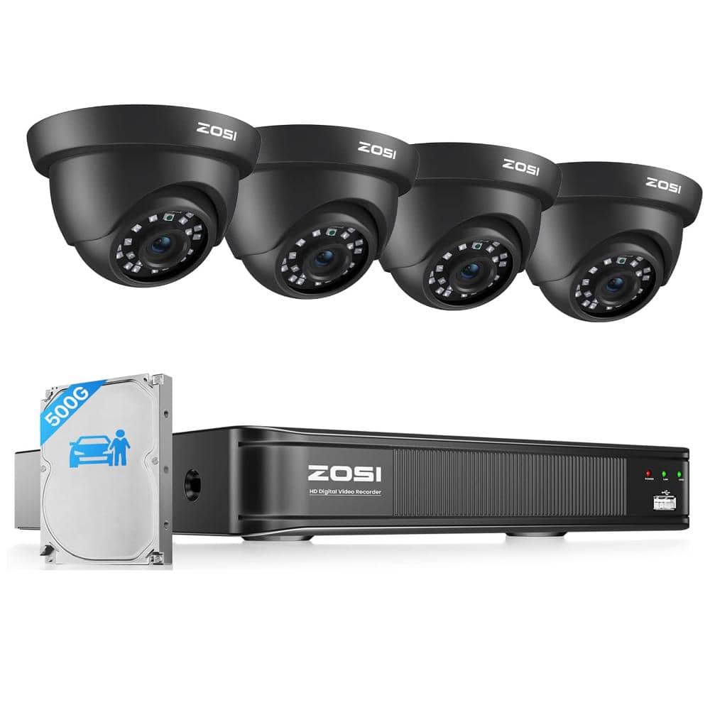 H. 265 plus 8-Channel 3K-Lite DVR Security Camera System with 4X 1080P Wired Dome Cameras Pre-installed 500GB HDD price history on PriceWatchPro