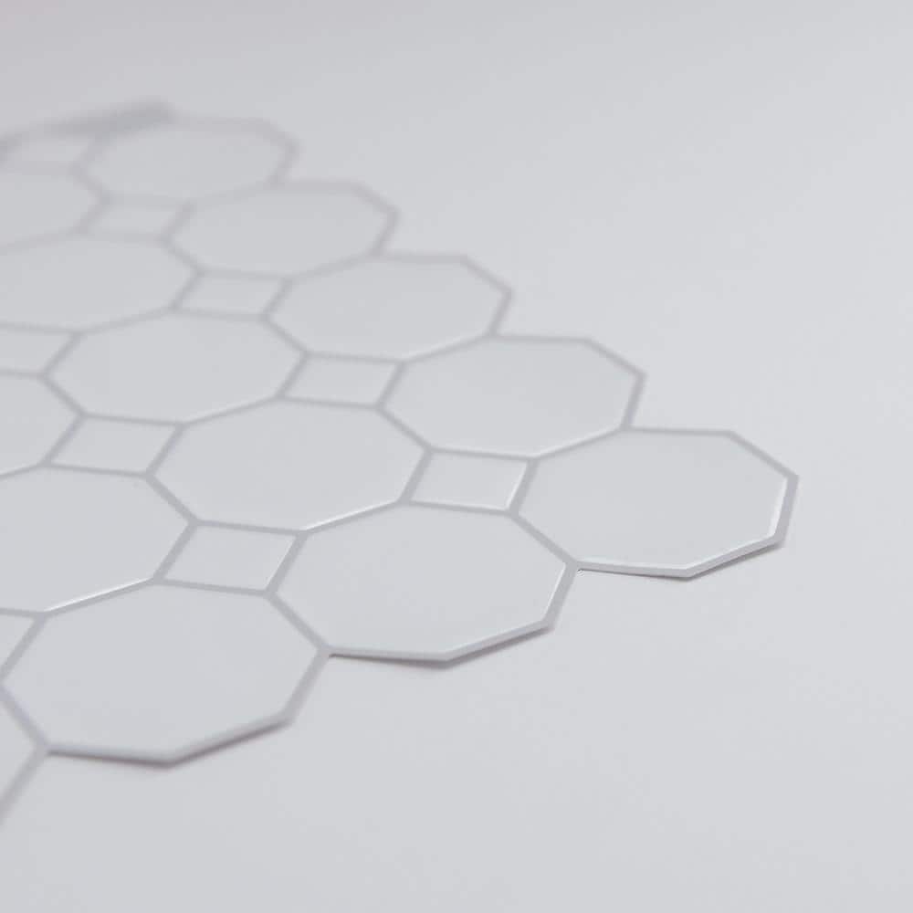 Octagon 10'' W x 10'' L Resin Peel and Stick Mosaic Tile