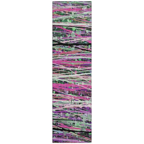 Chantille Machine Washable Indoor/Outdoor Abstract ACN2125 Pink 2 ft. 3 in. x 7 ft. 6 in. Runner Rug