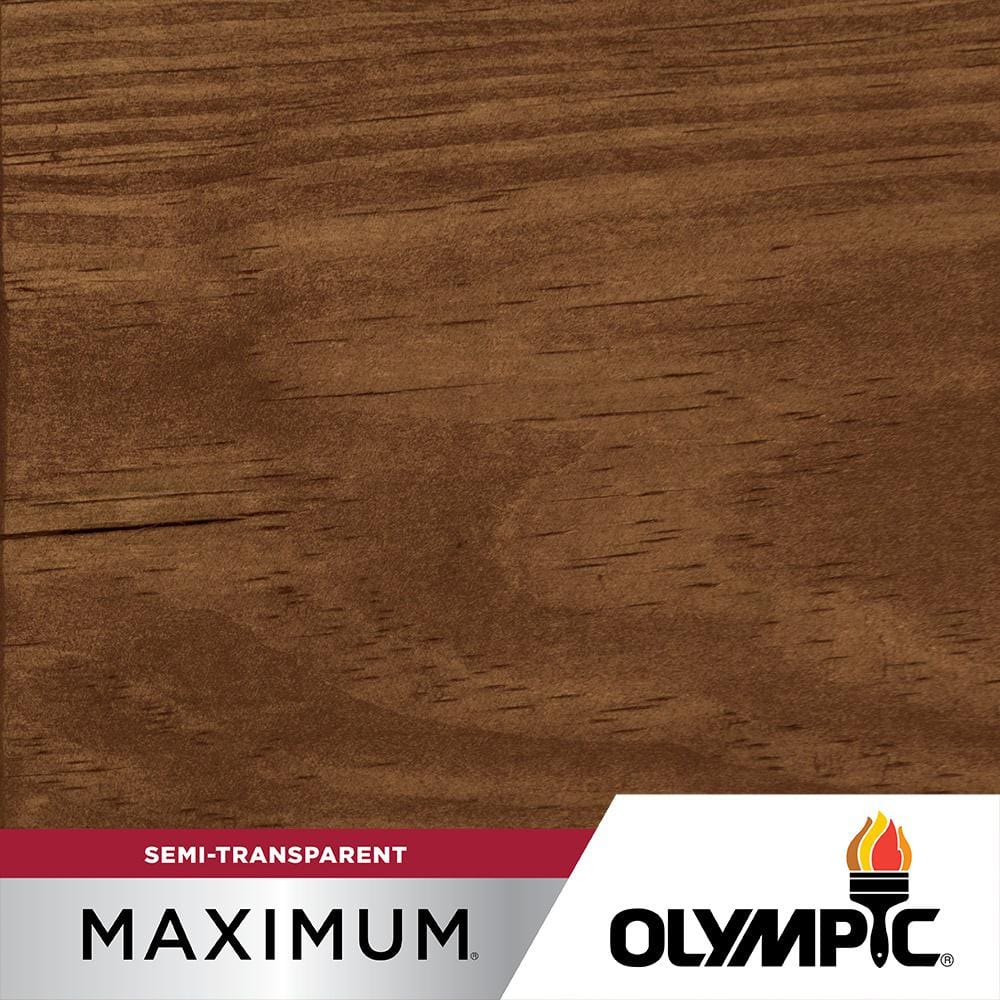 Olympic Maximum 1 gal. Teak Semi-Transparent Exterior Stain and Sealant in One Low VOC, Brown -  OLY730-01