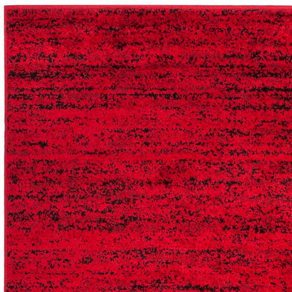 Red and Black Striped Synthetic 6' x 9' Area Rug