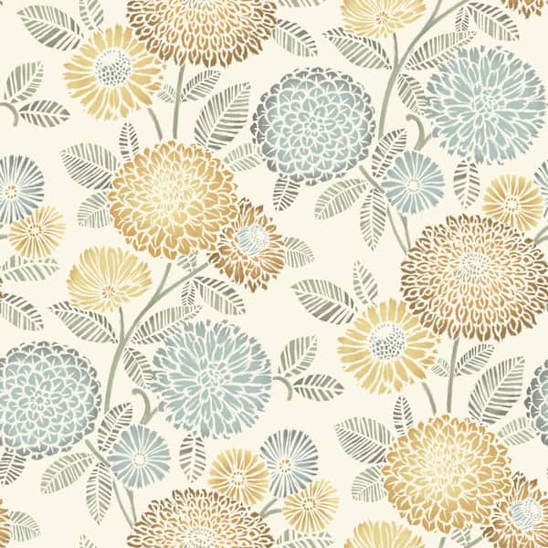 Chesapeake Zalipie Floral Trail Orange Prepasted Non Woven Wallpaper