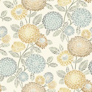 Zalipie Floral Trail Orange Prepasted Non Woven Wallpaper Sample