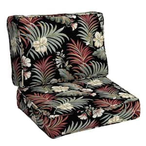 24 in. x 24 in. Modern Outdoor Deep Seating Cushion Set Simone Black Tropical