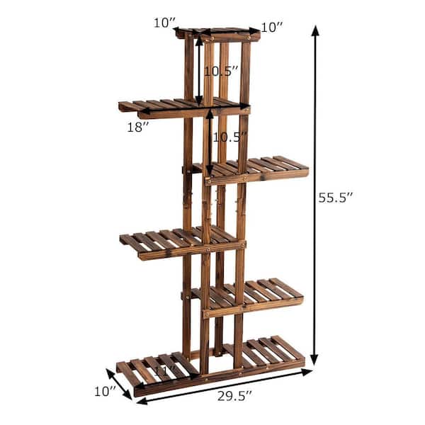 テズカプロダクション♡ うらんちゃん木製50cm FORCLOVER 55.5 in. Tall Indoor/Outdoor Brown Fir Wood Garden Shelf