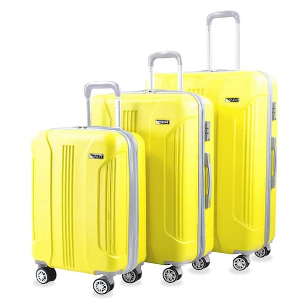 American Green Travel Denali S 3-Piece Yellow Anti-Theft TSA Luggage Set