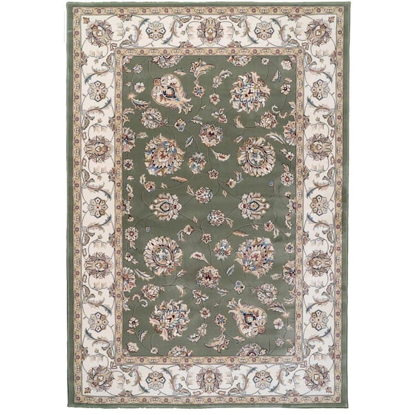 Judith Green/Ivory 5 ft. x 8 ft. Indoor Area Rug