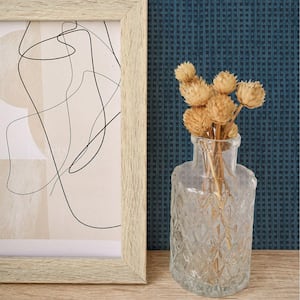 Textured Rattan Navy Removable Peel and Stick Vinyl Wallpaper, 28 sq. ft.