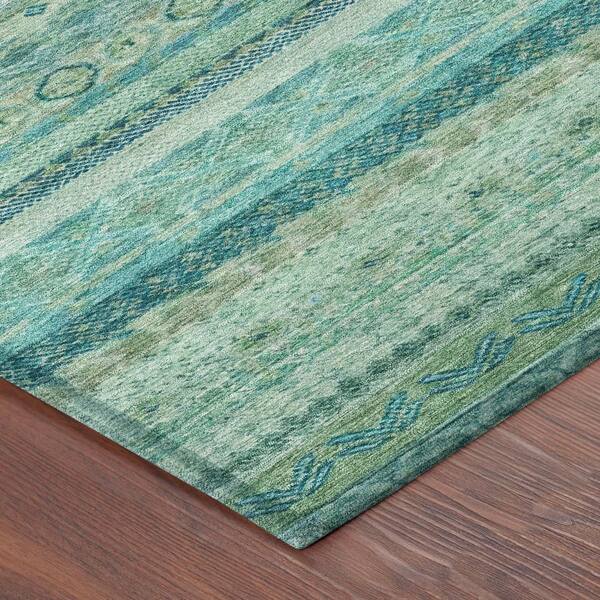 Chantille Machine Washable Indoor/Outdoor Abstract ACN2722 Teal 10 ft. x 14 ft. Area Rug