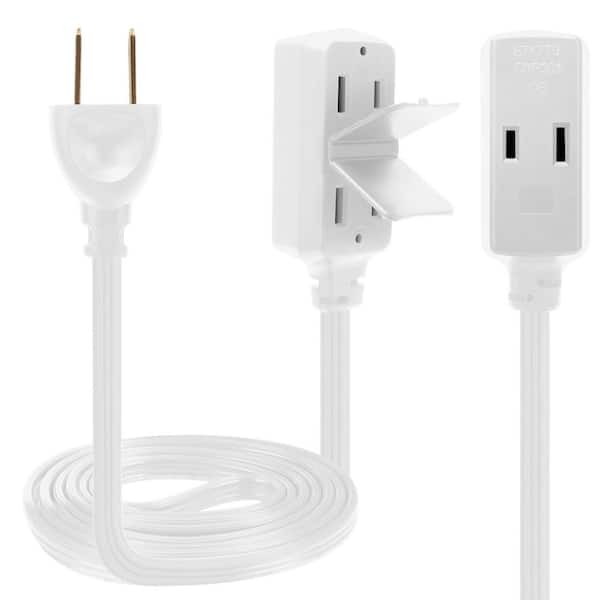 MAXIMM 3 ft. 16 / 2 Light Duty Indoor Extension Cord with Cover 3-Outlet 13 Amps White