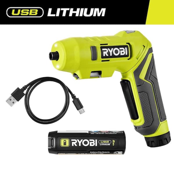 USB Lithium Screwdriver Kit with 2.0 Ah USB Lithium Battery and Charging Cable
