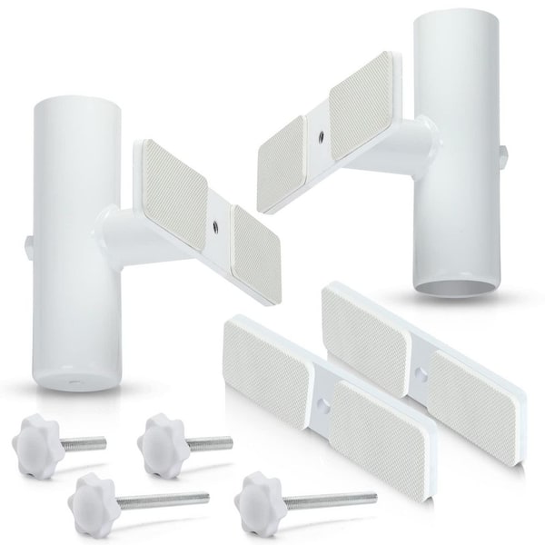 OGETFUUR Adjustable Outdoor Umbrella Holder, Patio Umbrella Base and Stand Metal Clamp in White