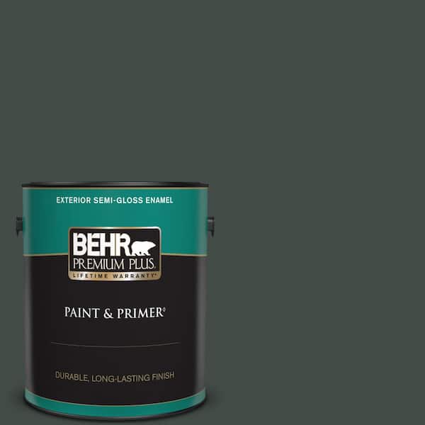 BEHR PREMIUM PLUS 1 gal. Home Decorators Collection #HDC-CL-21 Sporting Green Semi-Gloss Enamel Exterior Paint & Primer