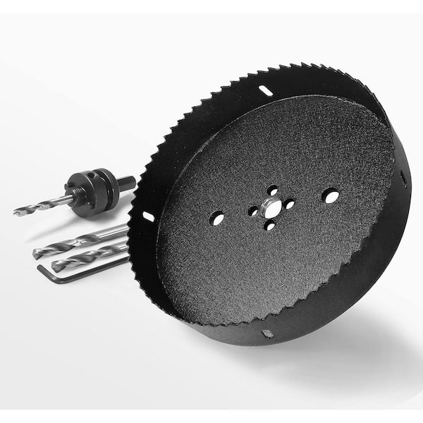 Unbranded 7-1/4 in. Bi-Metal Hole Saw with Quick Change Arbor Heavy Duty Cutting Tool for Boards Wood Plastic Drywall Soft Metal