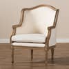 Baxton Studio Charlemagne 28 in. Beige/Brown Upholstered Fabric Arm Chair 28862-5486-HD