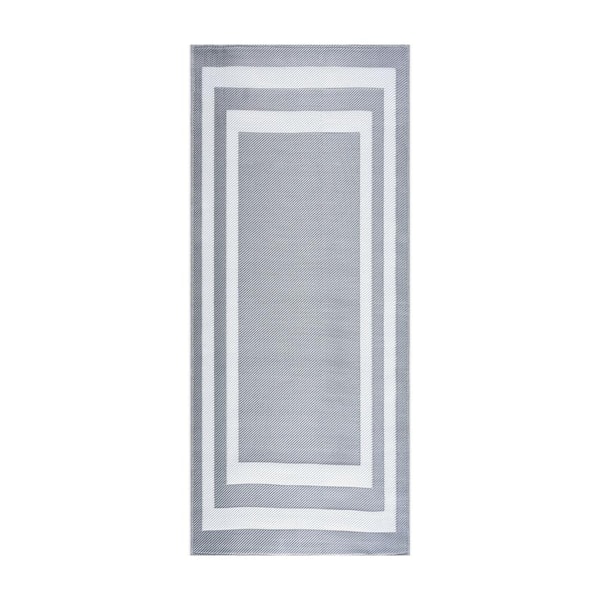 Paris Gray White 2 ft. 3 in. x 6 ft. Reversible Recycled Plastic Indoor/Outdoor Area Rug