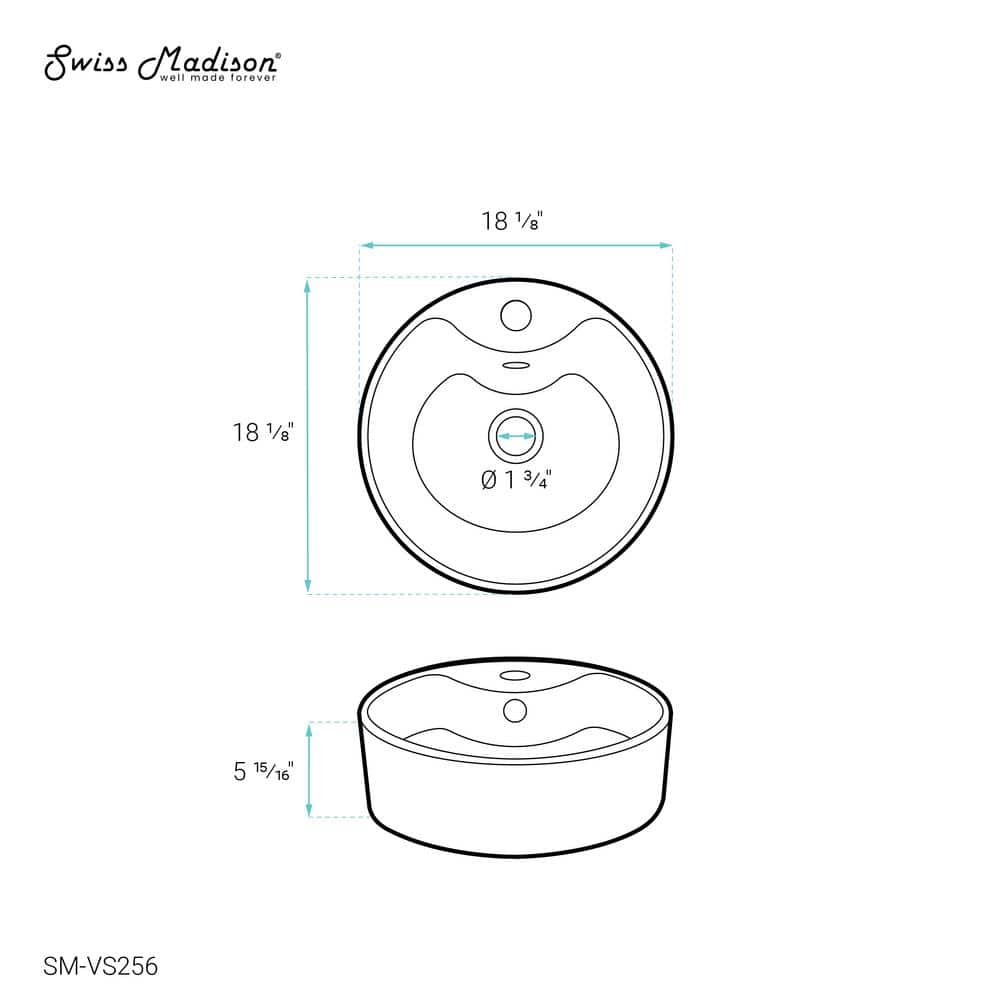 Monaco White Ceramic Round Vessel Sink with Faucet Mount