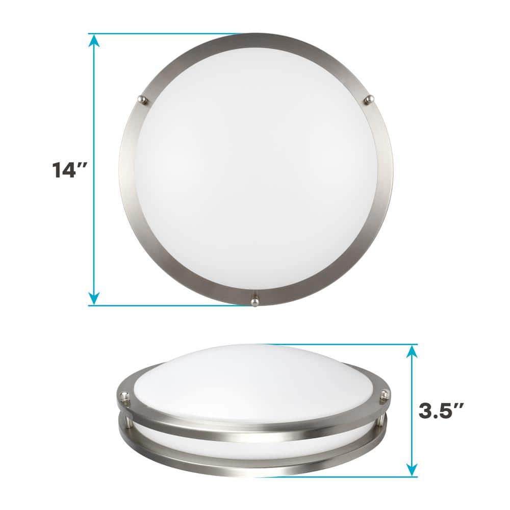 14 Inch Chrome LED Flush Mount Ceiling Light with Color Selectable