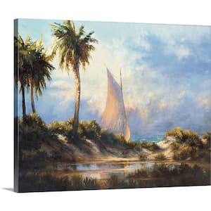 Courtside Market Boats in The Harbor 24 in. x 36 in. Gallery-Wrapped Canvas Wall Art, Multi Color