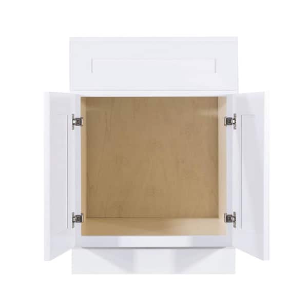 Lancaster White Plywood Shaker Stock Assembled Sink Base Kitchen Cabinet 27 in. W x 34.5 in. H x 24 in. D