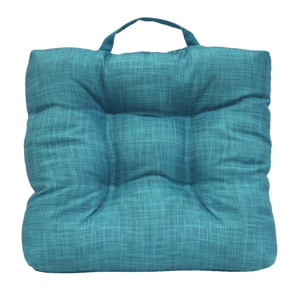 Commonwealth Home Fashions Aqua 20 in. x 20 in. Outdoor Reversible Adirondack Chair Cushion in Aqua