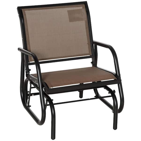 Outsunny 1-Person 29.5 in. Metal Outdoor Glider