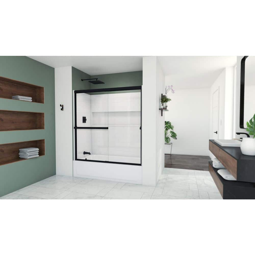 Aloha 56 - 60 in. W x 58 in. H Semi-Frameless Sliding Shower Door/Enclosure