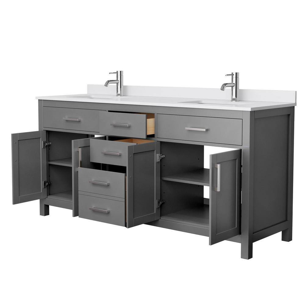 Beckett 72" Dark Gray Freestanding Double Bathroom Vanity