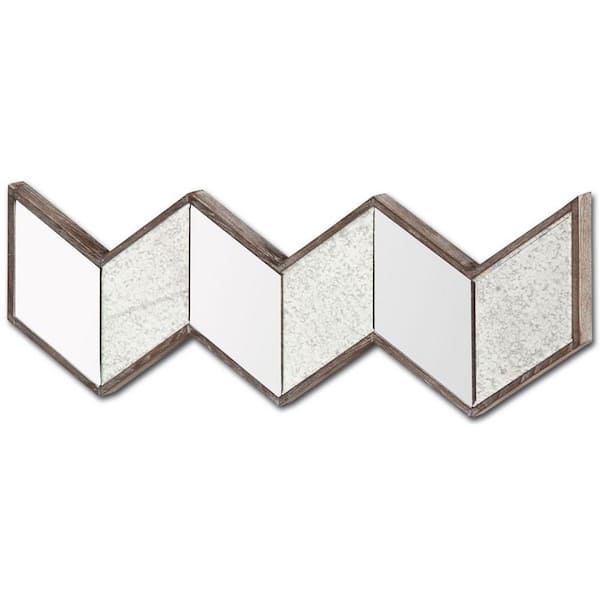 Mercana Small Medium Brown 3.0 in. W x 12.25 in. H Contemporary Irregular Wood Framed Mirror