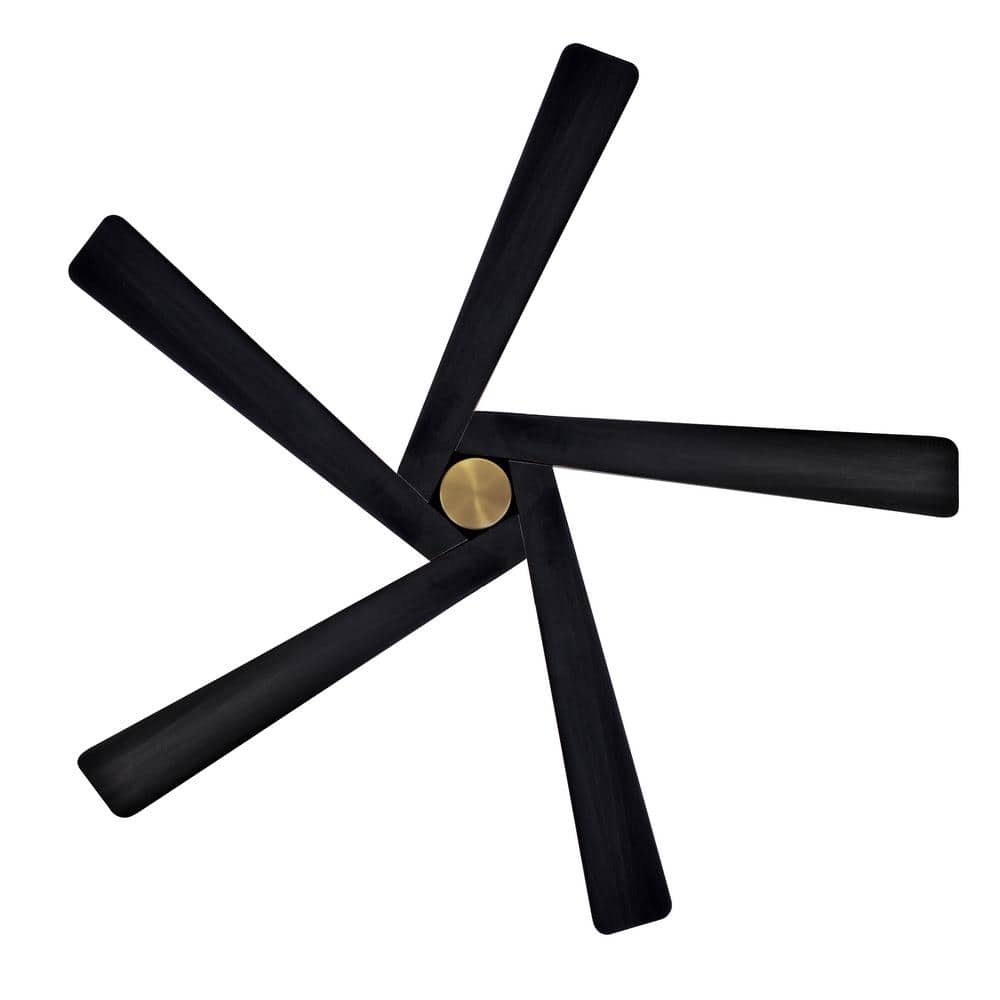 54" Gold and Black 5-Blade Ceiling Fan with Remote