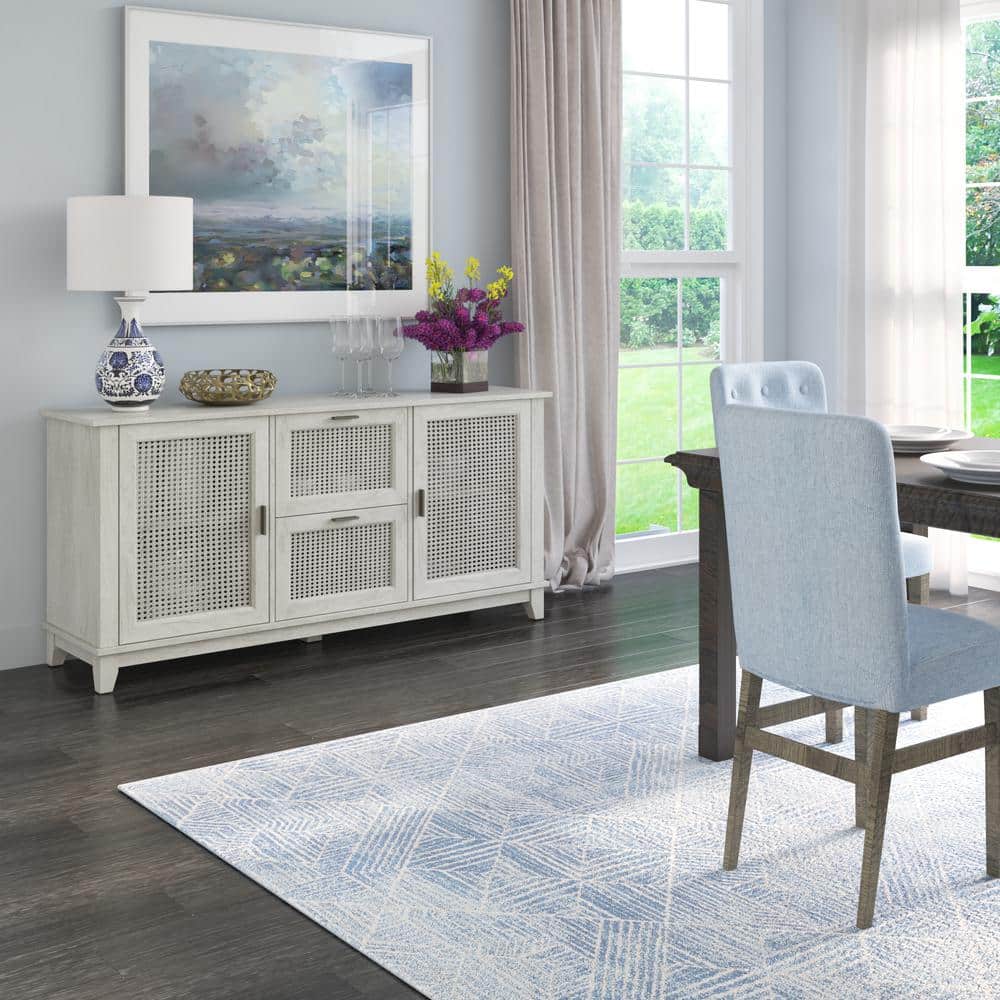 Fairfax Oak Cane Weave Hinged Door Sideboard
