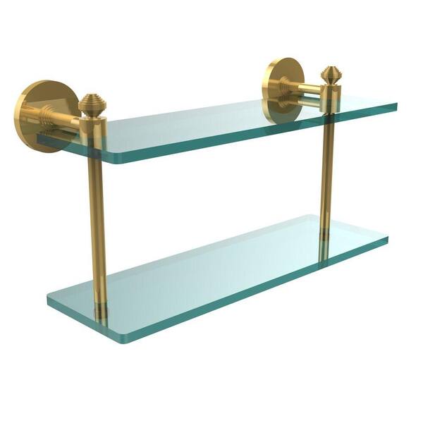 Allied Brass 22 in. L x 12 in. H x 5 in. W 2-Tier Clear Glass Bathroom Shelf  with Towel Bar in Oil Rubbed Bronze P1000-2TB/22-GAL-ORB - The Home Depot