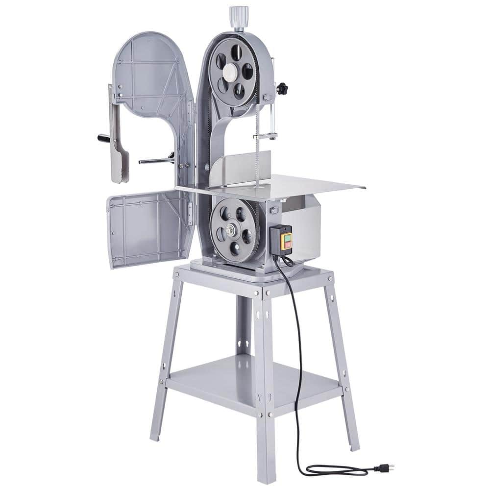 1500-Watt Commercial Meat Bandsaw, 19.3 in. x 15 in. Workbench, Vertical Stainless Steel Bone Cutter, Silver, 110-Volt