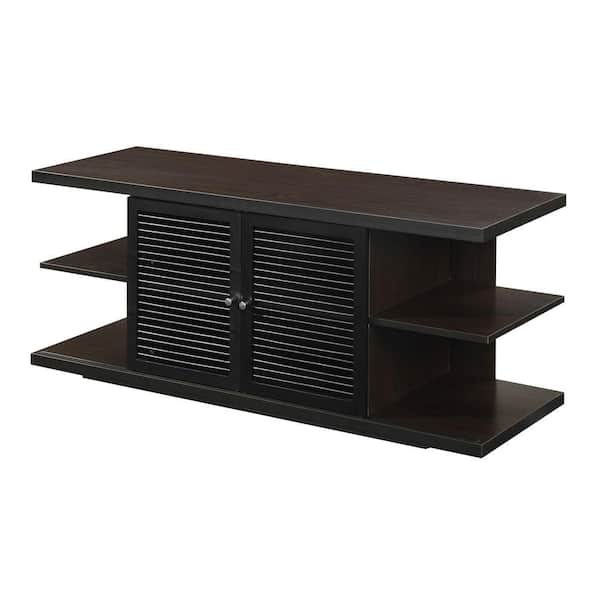 Convenience Concepts 47 in. Espresso Particle Board TV Stand 50 in. with Doors