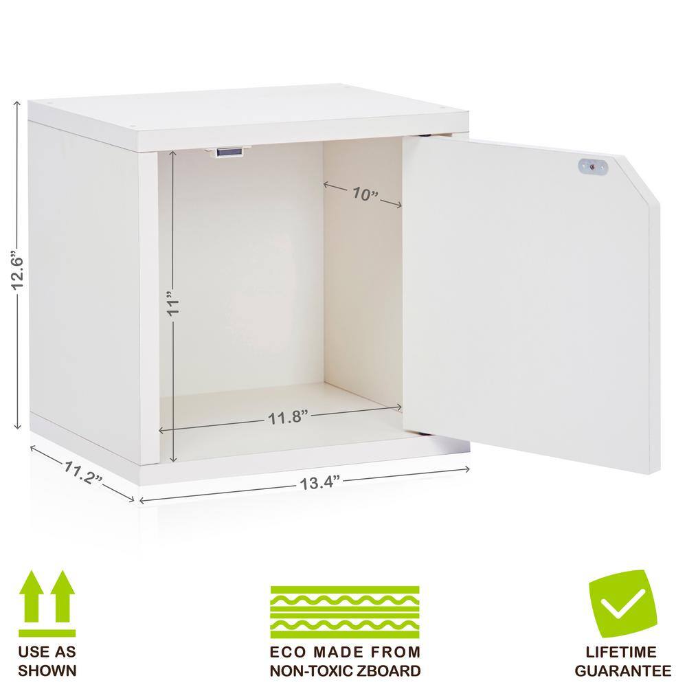 Modular Connect White Storage Cube with Door and Shelf