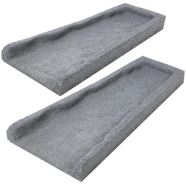 21.6 in. x 10 in. x 1.7 in. Gray Recycled Tire Rubber Downspout Extension, Simple Installation and Easy to Use (2-Pack)