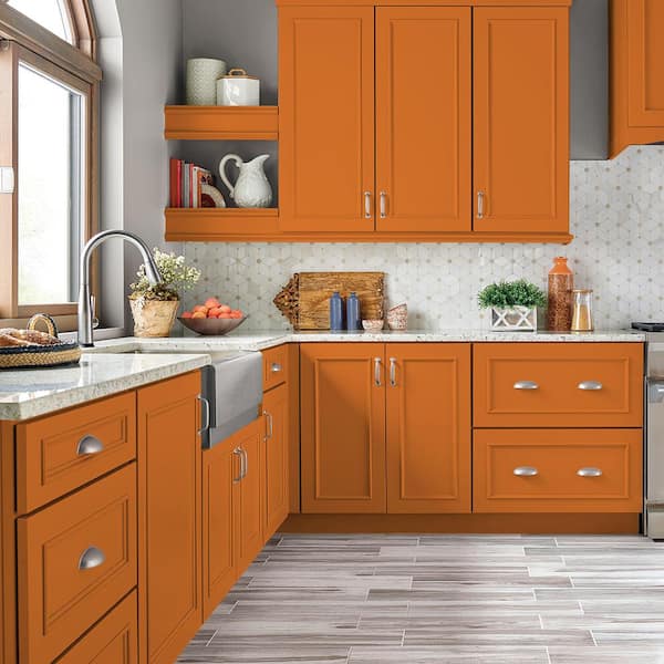 1 qt. #OSHA-3 OSHA SAFETY ORANGE Satin Enamel Interior/Exterior Cabinet, Door & Trim Paint