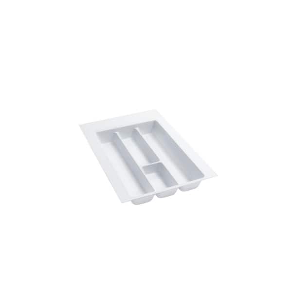 Rev-A-Shelf 2.38 in. H x 14.25 in. W x 21.25 in. D Medium Glossy White Cutlery Tray Drawer Insert