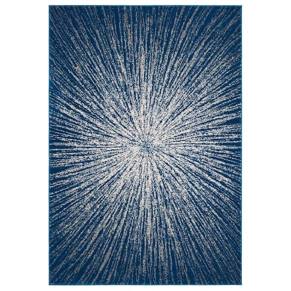 SAFAVIEH Evoke Navy/Ivory 4 ft. x 6 ft. Geometric Area Rug