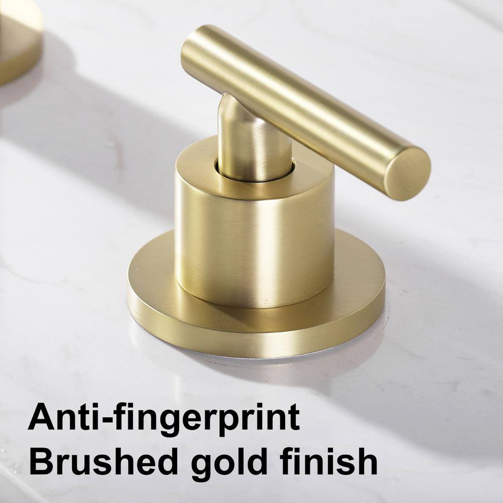 Brushed Gold Solid Brass Widespread Bathroom Faucet
