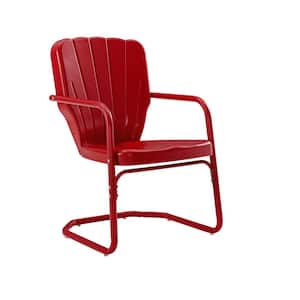 Ridgeland Red Metal Outdoor Lounge Chair