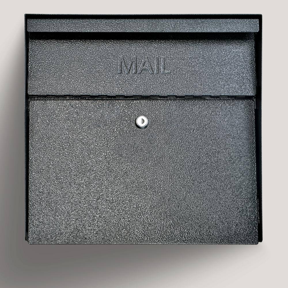 Galaxy Black Steel Lockable Wall-Mount Mailbox