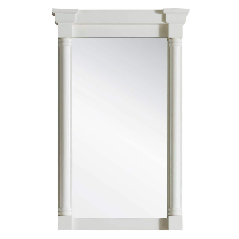 Bright White Rectangular Wood Framed Accent Mirror