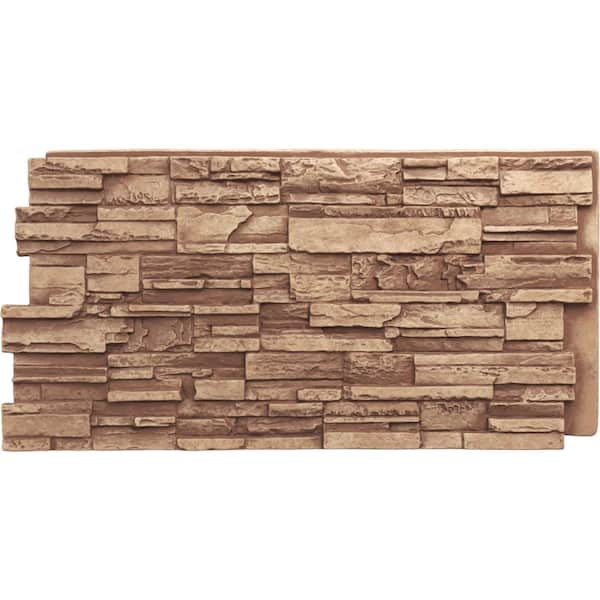 Cascade 48 5/8 in. x 1 1/4 in. Wheat Field Stacked Stone, StoneWall Faux Stone Siding Panel