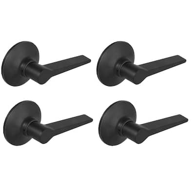 Freedom Matte Black Hall and Closet Door Lever (4-Pack)