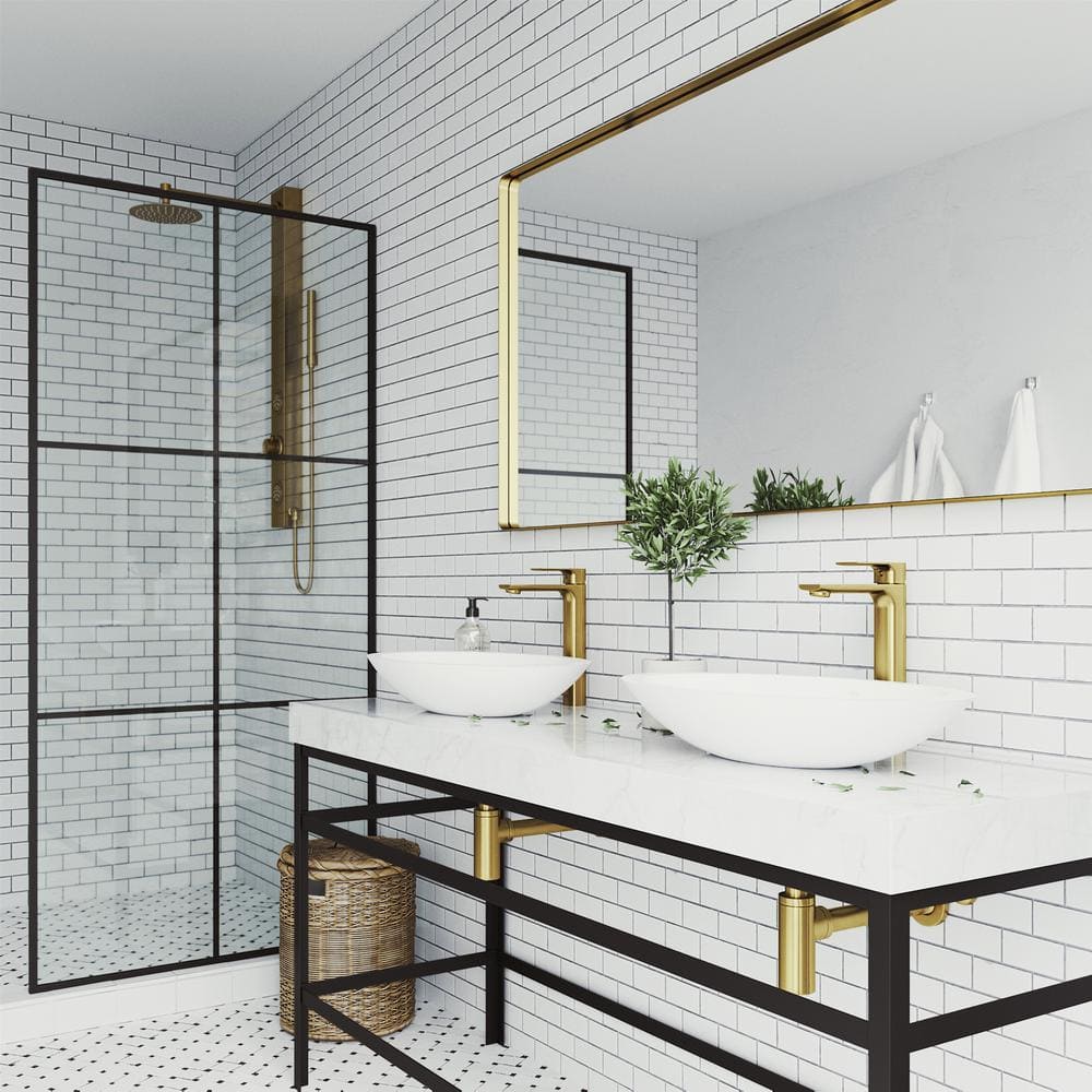 Matte Gold Single Handle Vessel Sink Bathroom Faucet