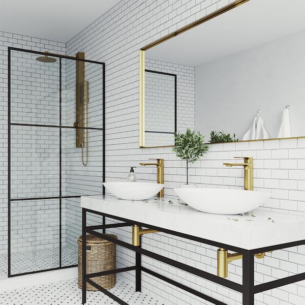 Norfolk Single Handle Single-Hole Bathroom Vessel Faucet in Matte Brushed Gold