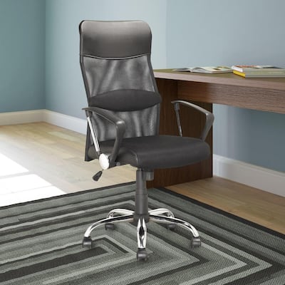 Workspace Executive Office Chair in Black Leatherette and Mesh