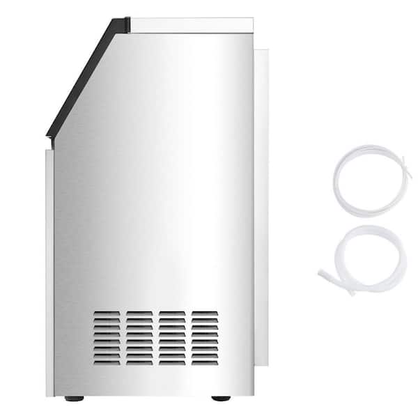 16.9 in. W Commercial Ice Maker 120 lbs. /24 H 28 lbs. Capacity 36 Ice Cubes/15 Mins Freestanding Full Size Cubes Silver